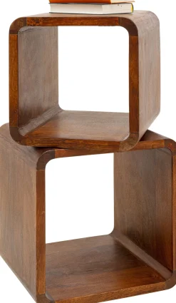 New KARE Design Zestaw dwóch stolików kawowych Authentico Cube drewniane - KARE
