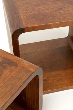 New KARE Design Zestaw dwóch stolików kawowych Authentico Cube drewniane - KARE
