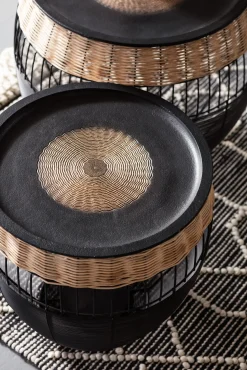 Hot KARE Design Zestaw dwóch stolików kawowych African Drums czarne - KARE