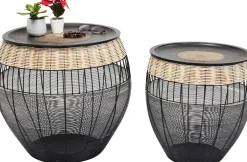 Hot KARE Design Zestaw dwóch stolików kawowych African Drums czarne - KARE