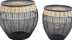 Hot KARE Design Zestaw dwóch stolików kawowych African Drums czarne - KARE