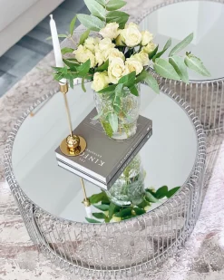 Hot KARE Design Zestaw dwóch stolików kawowych Wire srebrne - KARE