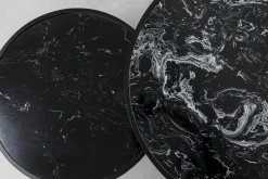 Outlet KARE Design Zestaw dwóch stolików kawowych Roma czarne - blaty marmurowe - KARE