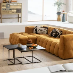 Hot KARE Design Zestaw dwóch stolików kawowych aluminium złoty i czarny - KARE