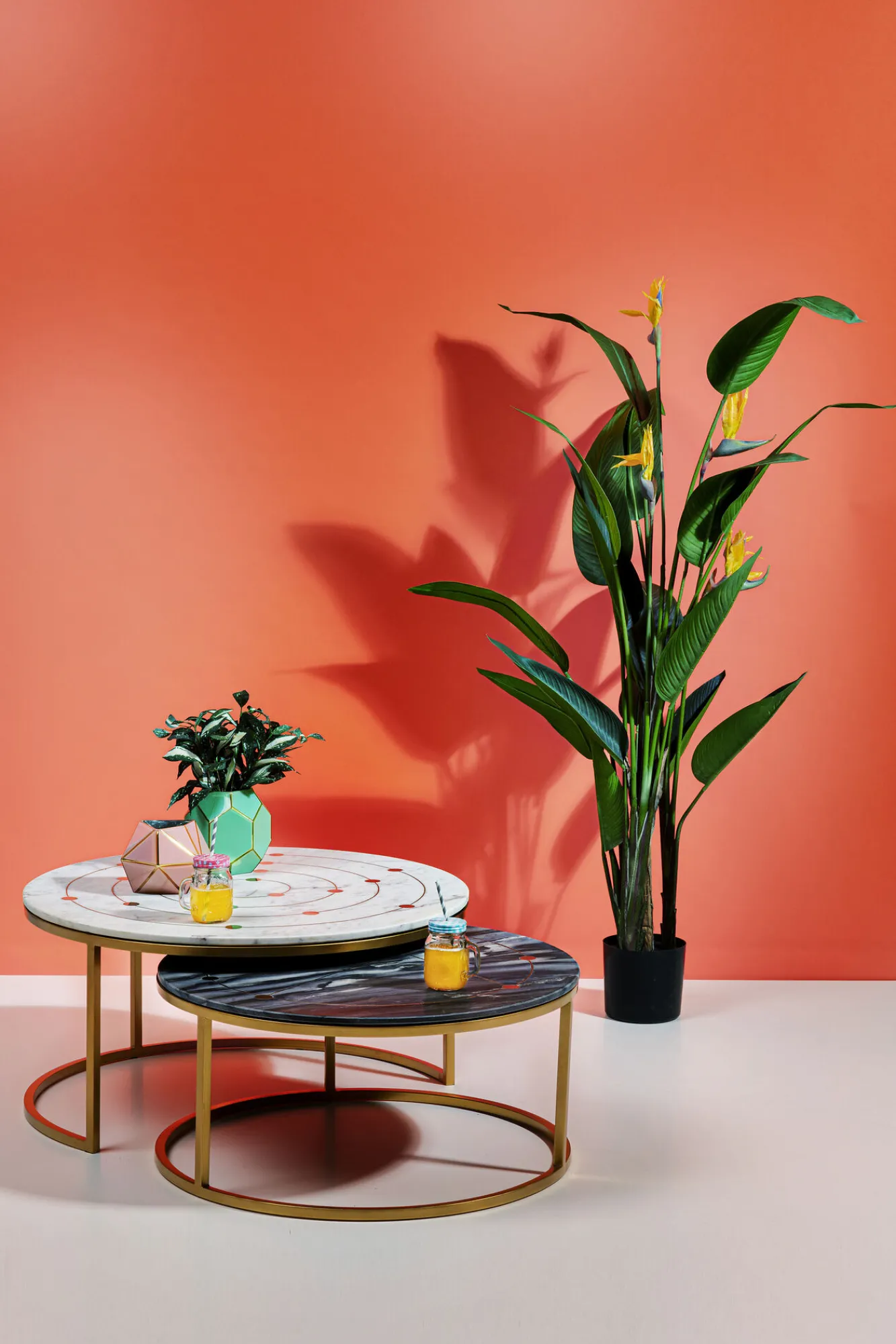 Sale KARE Design Zestaw dwóch stolików kawowych Mystic Round kolorowe Ø90 - KARE