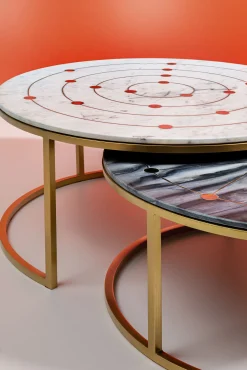 Sale KARE Design Zestaw dwóch stolików kawowych Mystic Round kolorowe Ø90 - KARE