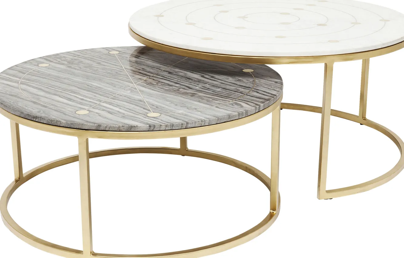 Sale KARE Design Zestaw dwóch stolików kawowych Mystic Round kolorowe Ø90 - KARE