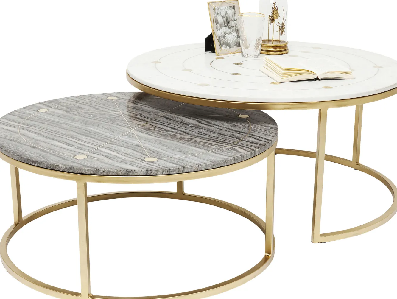 Sale KARE Design Zestaw dwóch stolików kawowych Mystic Round kolorowe Ø90 - KARE