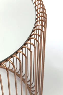 Fashion KARE Design Zestaw dwóch stolików Wire Copper miedziane - blaty lustrzane - KARE