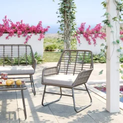 Clearance KARE Design Zestaw ogrodowy 4-elementowy sofa, 2 fotele i stolik kawowy - KARE