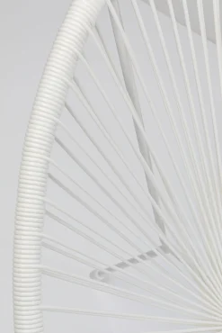 Discount KARE Design Zestaw ogrodowy fotel żyłkowy i stolik okrągły kolor biały - KARE