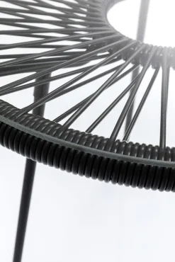 Clearance KARE Design Zestaw ogrodowy fotel żyłkowy i stolik okrągły kolor czarny - KARE