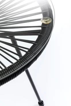 Clearance KARE Design Zestaw ogrodowy fotel żyłkowy i stolik okrągły kolor czarny - KARE