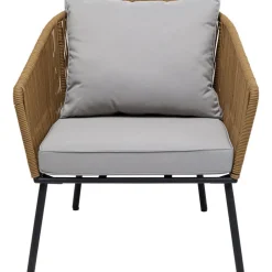 Discount KARE Design Zestaw ogrodowy szaro-naturalny 4-set sofa, stolik i 2 fotele - KARE