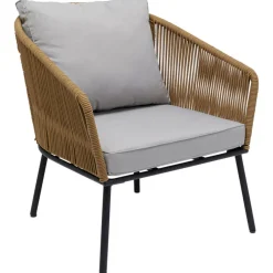 Discount KARE Design Zestaw ogrodowy szaro-naturalny 4-set sofa, stolik i 2 fotele - KARE