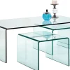 Clearance KARE Design Zestaw trzech stolików kawowych Clear Club transparentne - KARE
