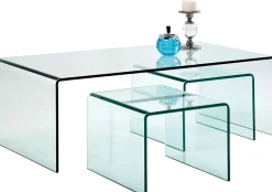 Clearance KARE Design Zestaw trzech stolików kawowych Clear Club transparentne - KARE