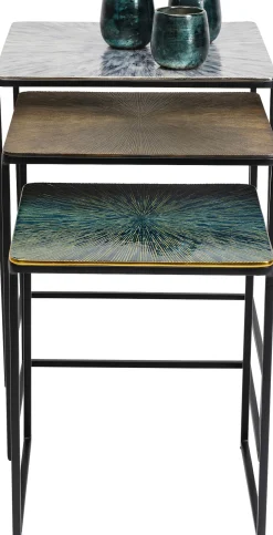 Outlet KARE Design Zestaw trzech stolików kawowych Ray Square kolorowe - KARE