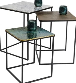 Outlet KARE Design Zestaw trzech stolików kawowych Ray Square kolorowe - KARE