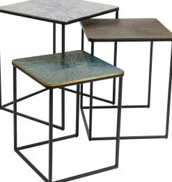 Outlet KARE Design Zestaw trzech stolików kawowych Ray Square kolorowe - KARE