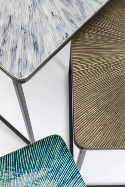 Outlet KARE Design Zestaw trzech stolików kawowych Ray Square kolorowe - KARE