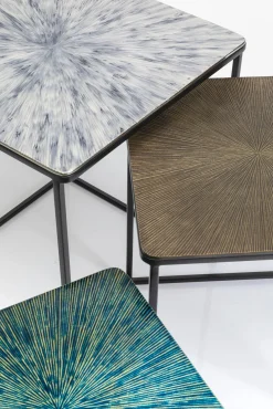 Outlet KARE Design Zestaw trzech stolików kawowych Ray Square kolorowe - KARE